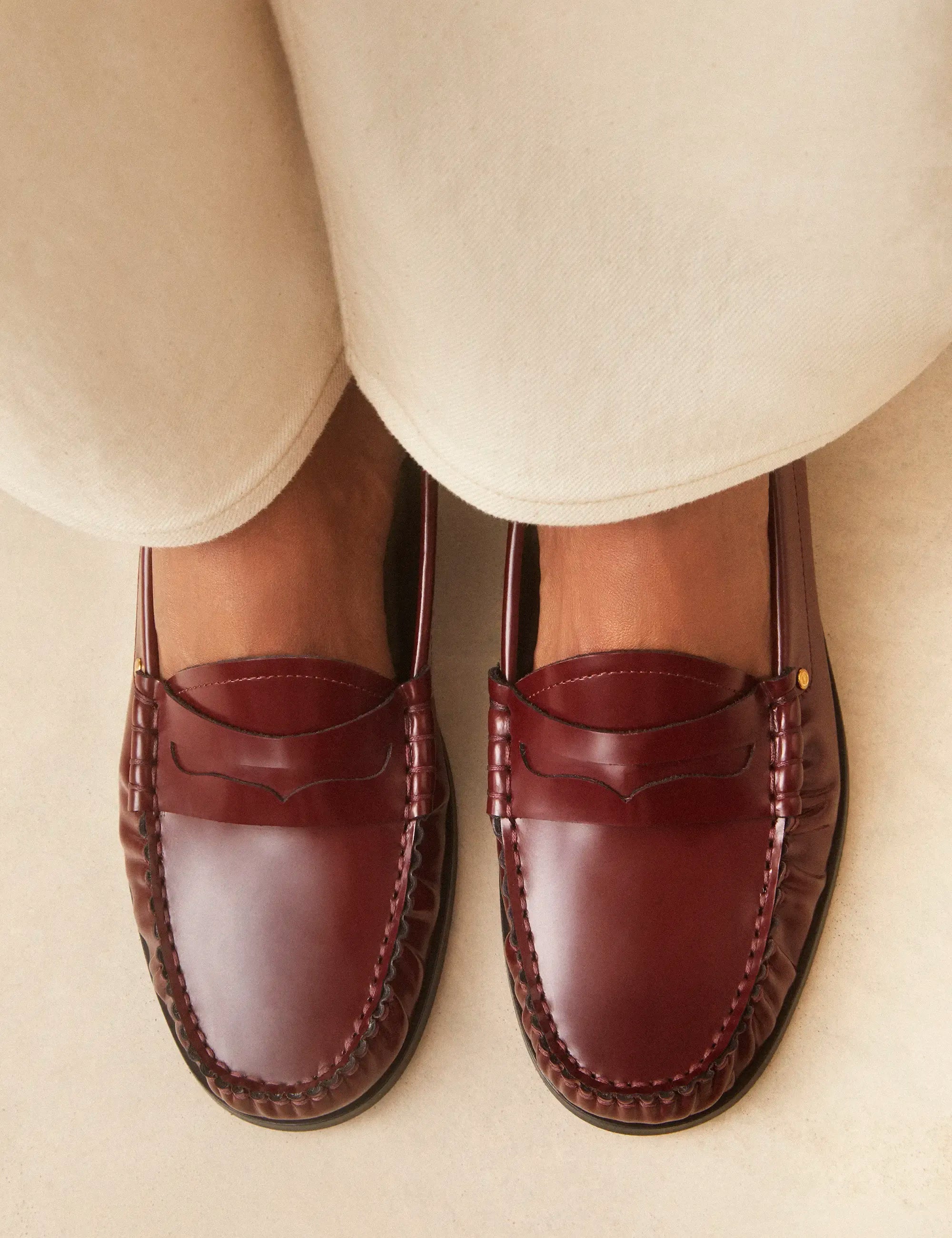 Mocassins Cuir Glacé Bordeaux - Numéro 182 - Rivecour