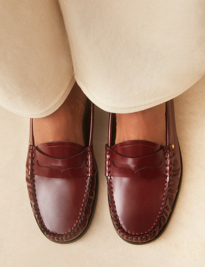 Mocassins Cuir Glacé Bordeaux - Numéro 182 - Rivecour