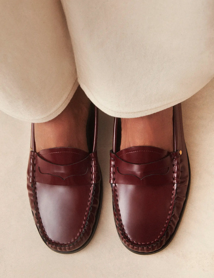 Mocassins Cuir Glacé Bordeaux - Numéro 182 - Rivecour