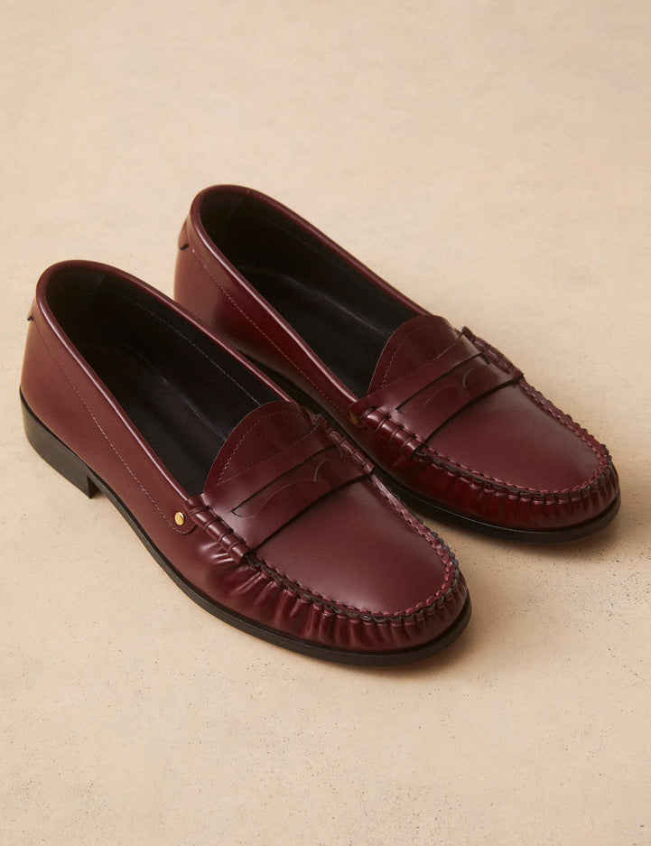 Mocassins Cuir Glacé Bordeaux - Numéro 182 - Rivecour