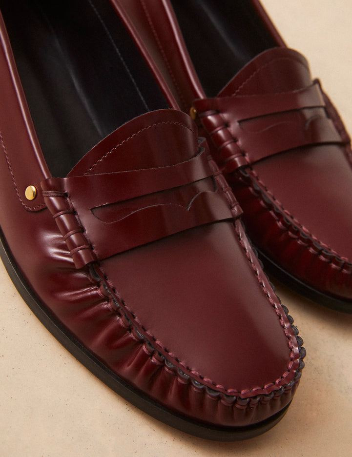 Mocassins Cuir Glacé Bordeaux - Numéro 182 - Rivecour
