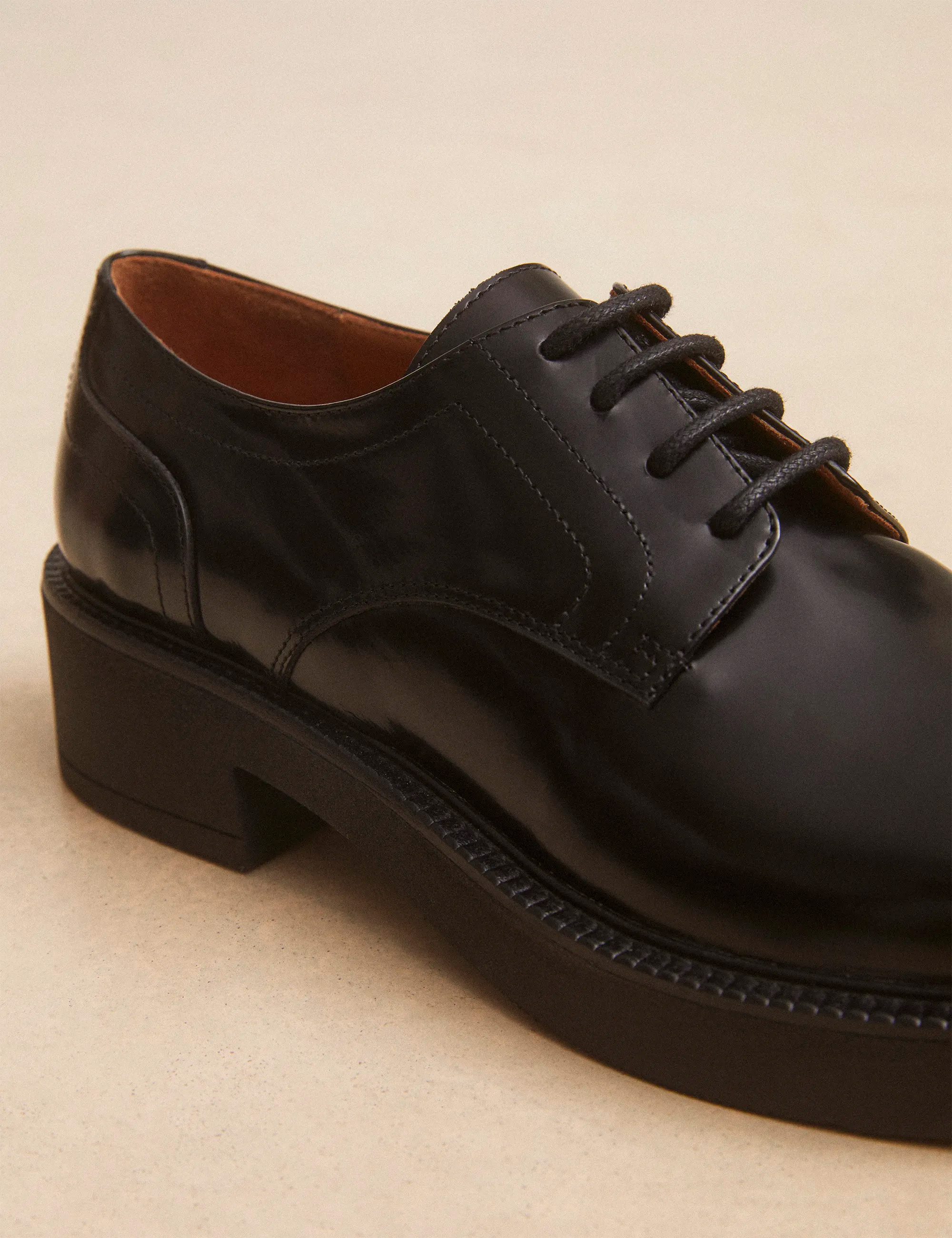 Derbies Cuir Glacé Noir - Numéro 188 - Rivecour