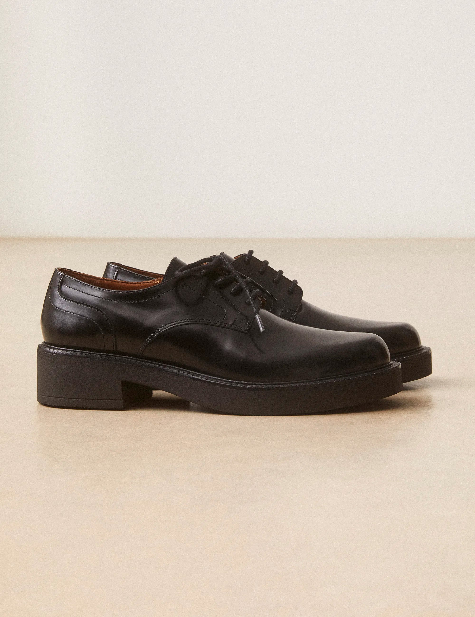 Derbies Cuir Glacé Noir - Numéro 188 - Rivecour