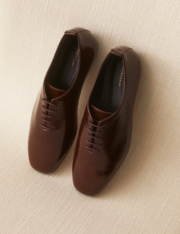 Richelieu Cuir Vernis Marron Chocolat - Numéro 189 - Rivecour