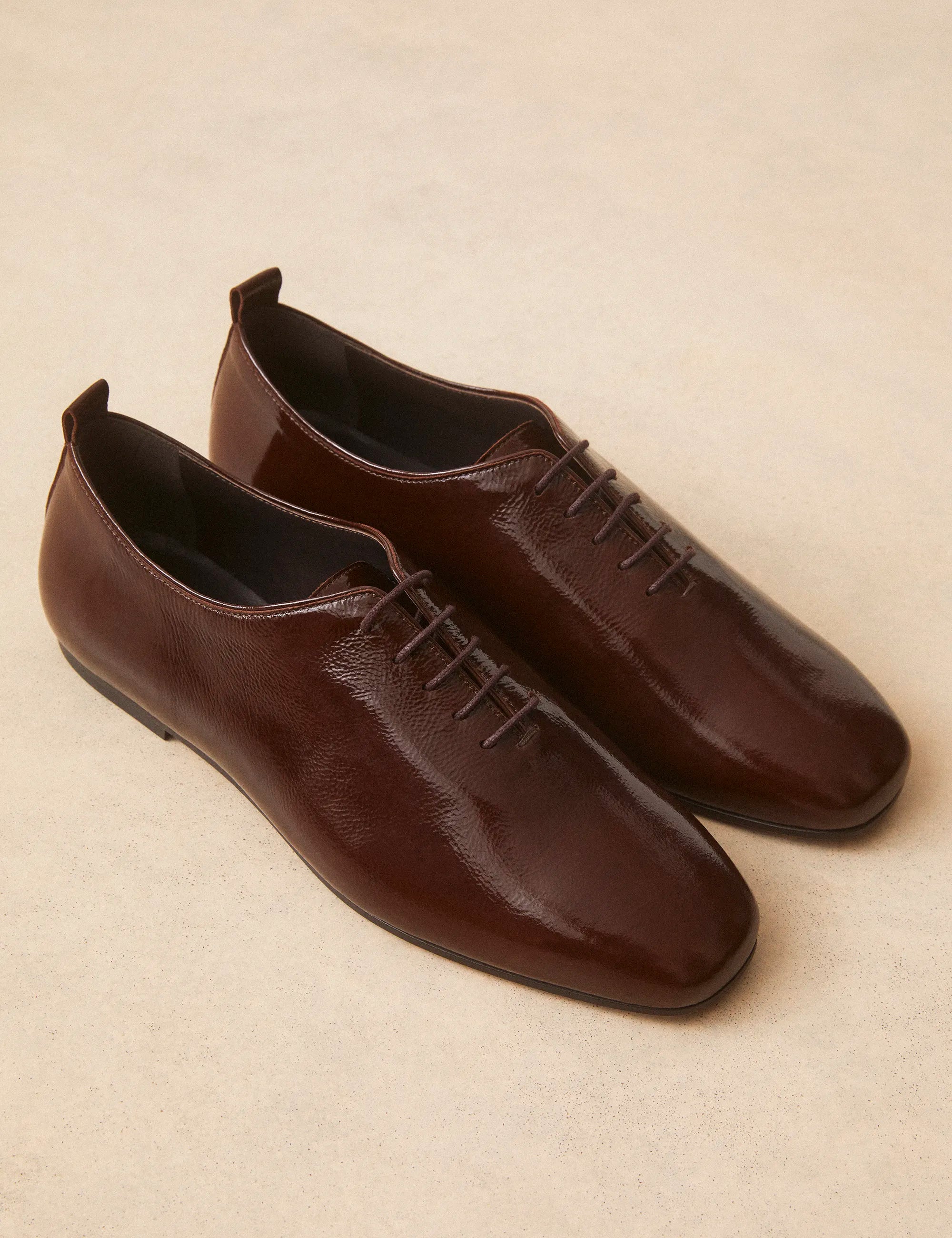Richelieu Cuir Vernis Marron Chocolat - Numéro 189 - Rivecour