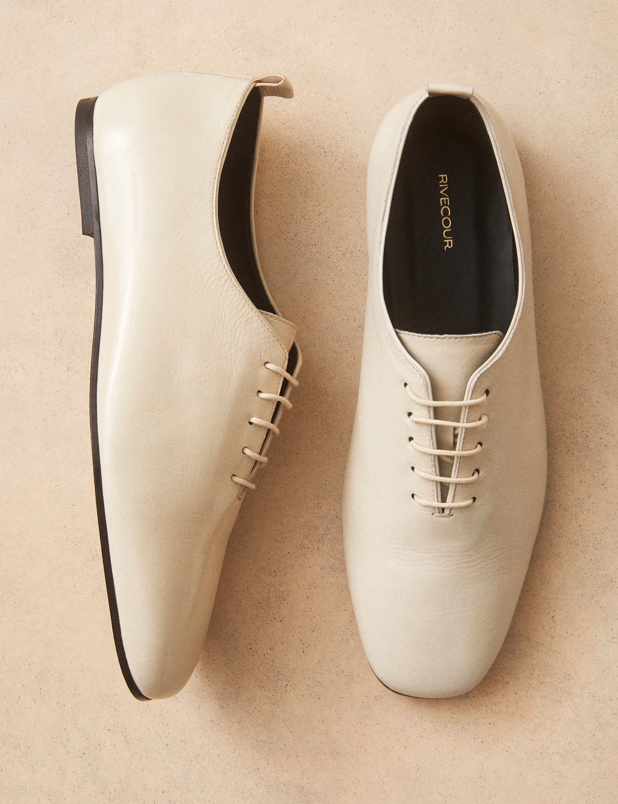 Richelieu Cuir Vernis Blanc Cassé - Numéro 189 - Rivecour