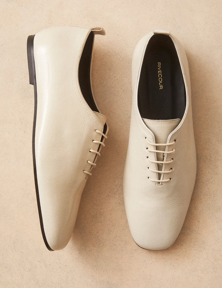 Richelieu Cuir Vernis Blanc Cassé - Numéro 189 - Rivecour