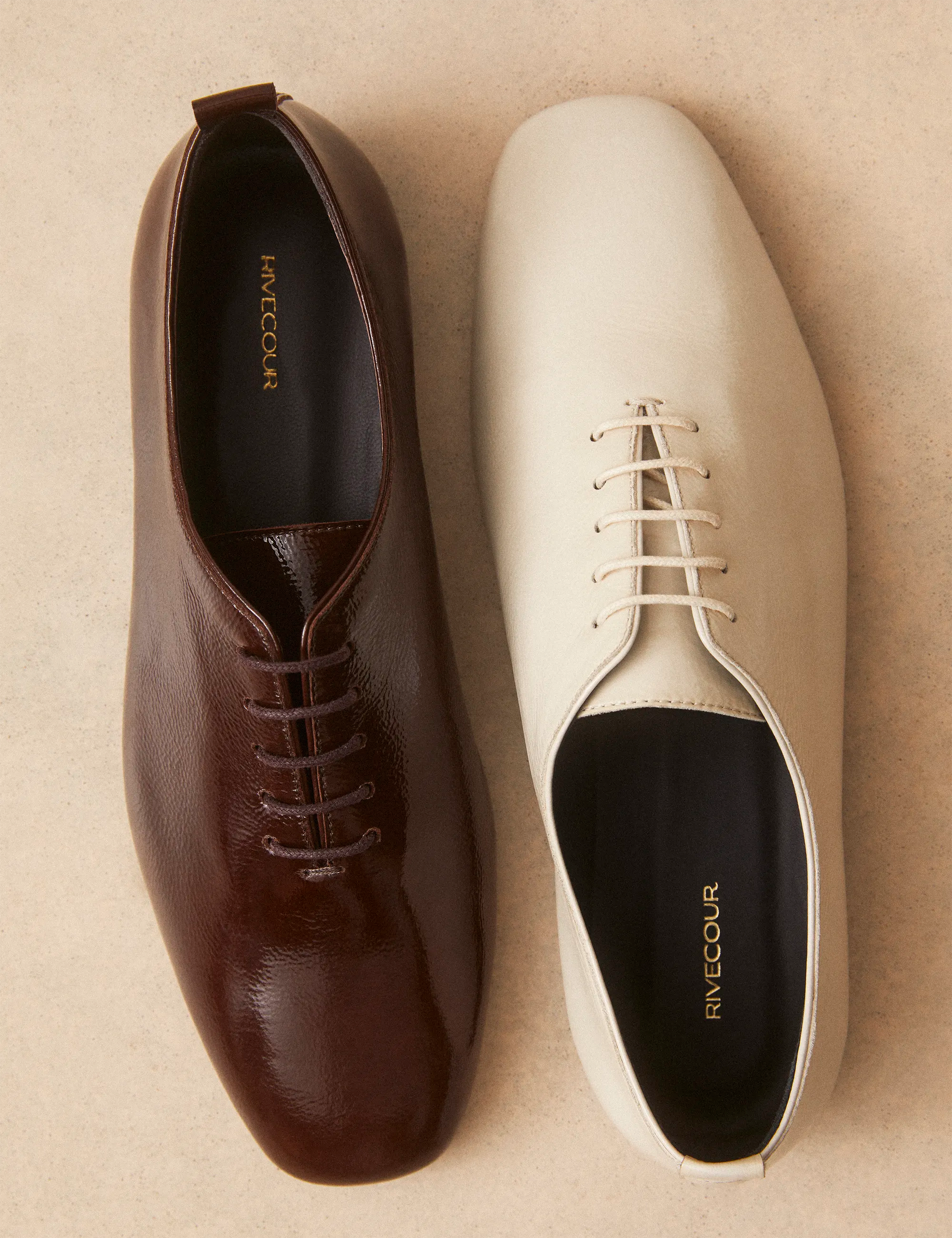 Richelieu Cuir Vernis Blanc Cassé - Numéro 189 - Rivecour