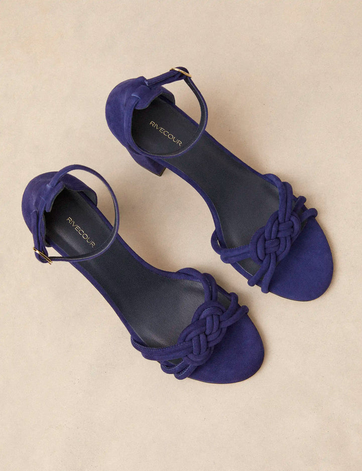 Sandals À Talons Suede Blue Saphir - Numéro 191 - Rivecour