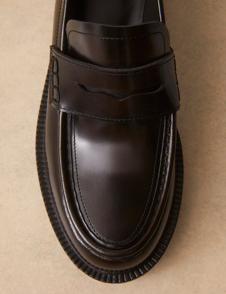 Mocassins Cuir Glacé Marron Chocolat - Numéro 198 - Rivecour