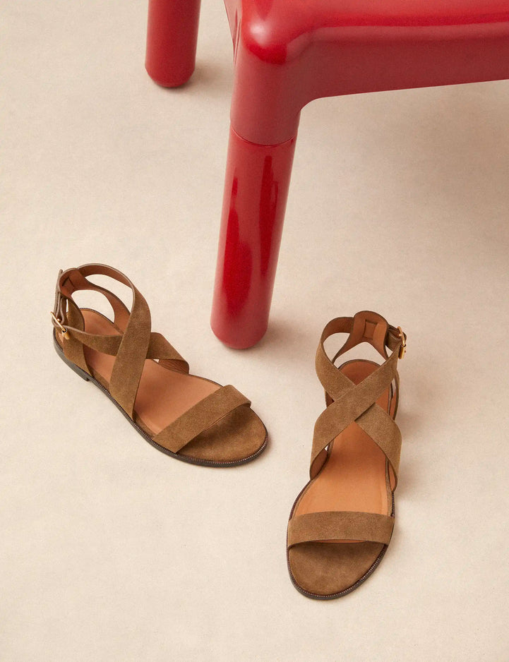 Flat Sandals Suede Bark - Numéro 202 - Rivecour