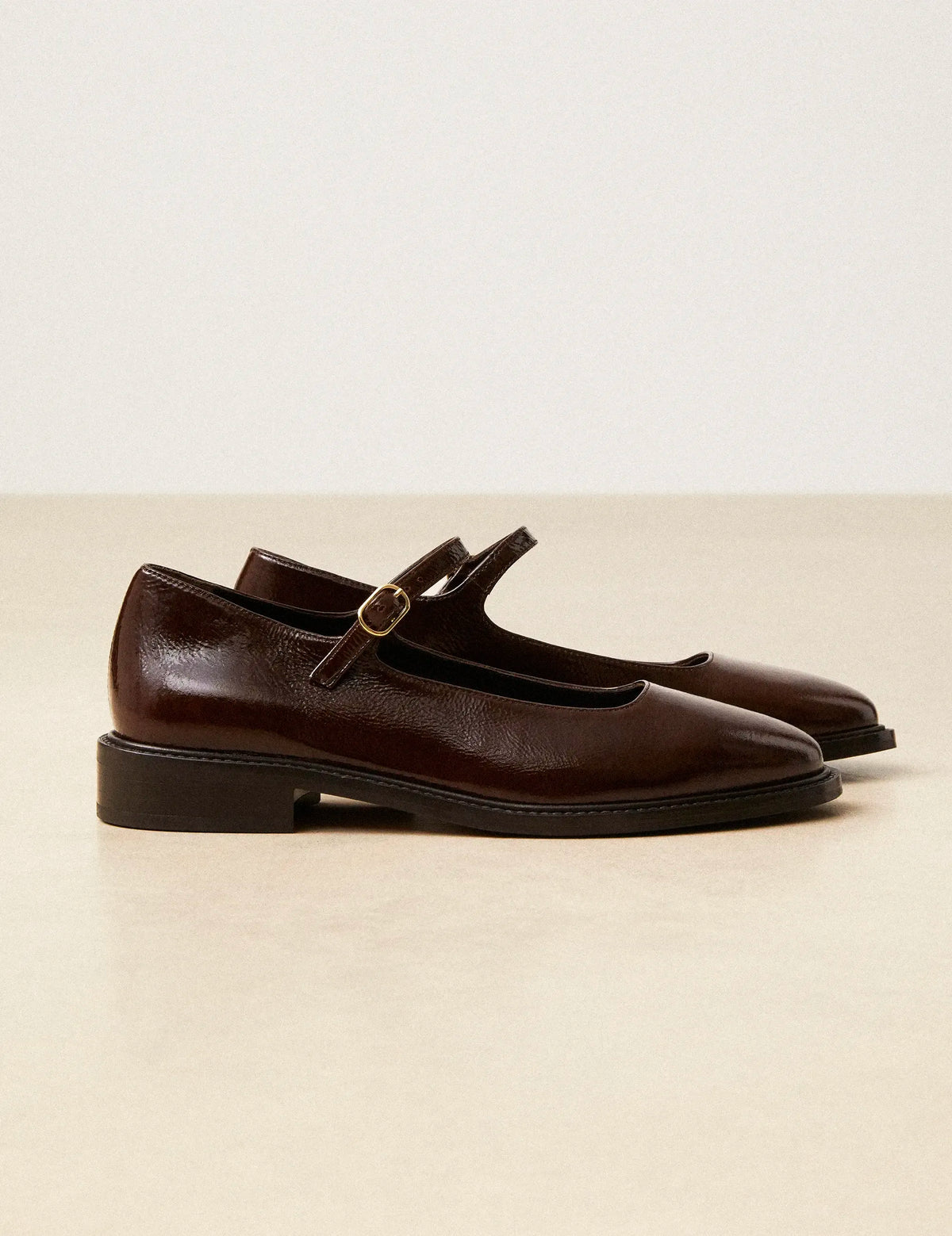 Babies Cuir Vernis Marron Chocolat - Numéro 254 - Rivecour