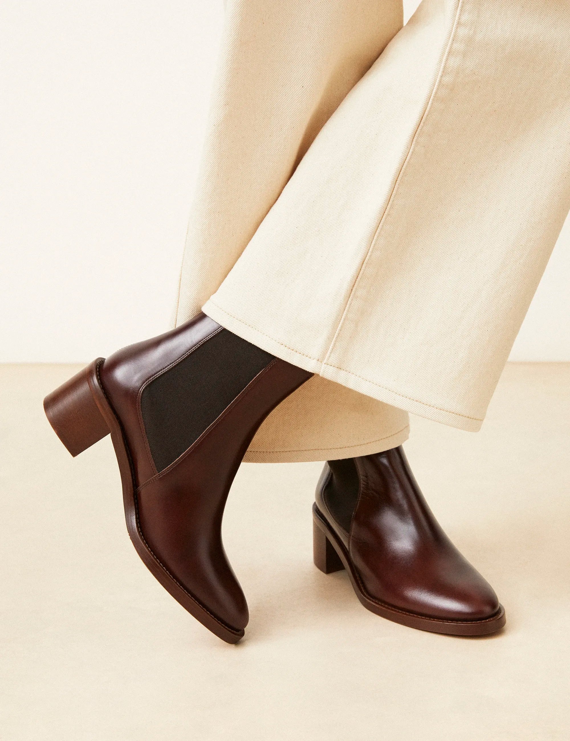 Bottines À Talons Cuir Marron Chocolat - Numéro 289 - Rivecour