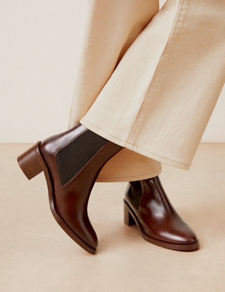 Bottines À Talons Cuir Marron Chocolat - Numéro 289 - Rivecour