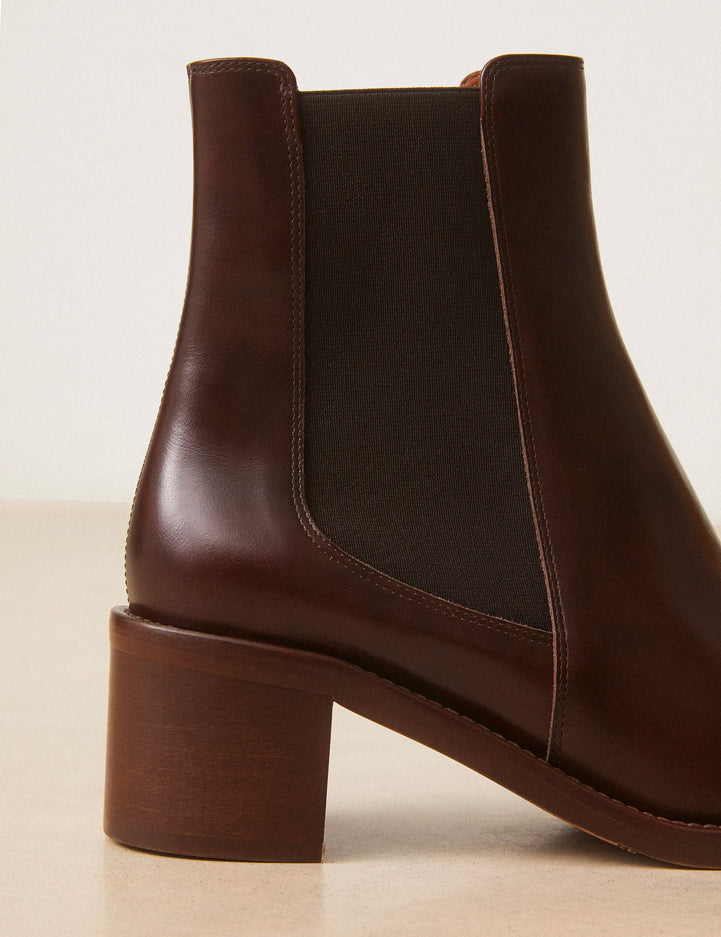 Bottines À Talons Cuir Marron Chocolat - Numéro 289 - Rivecour
