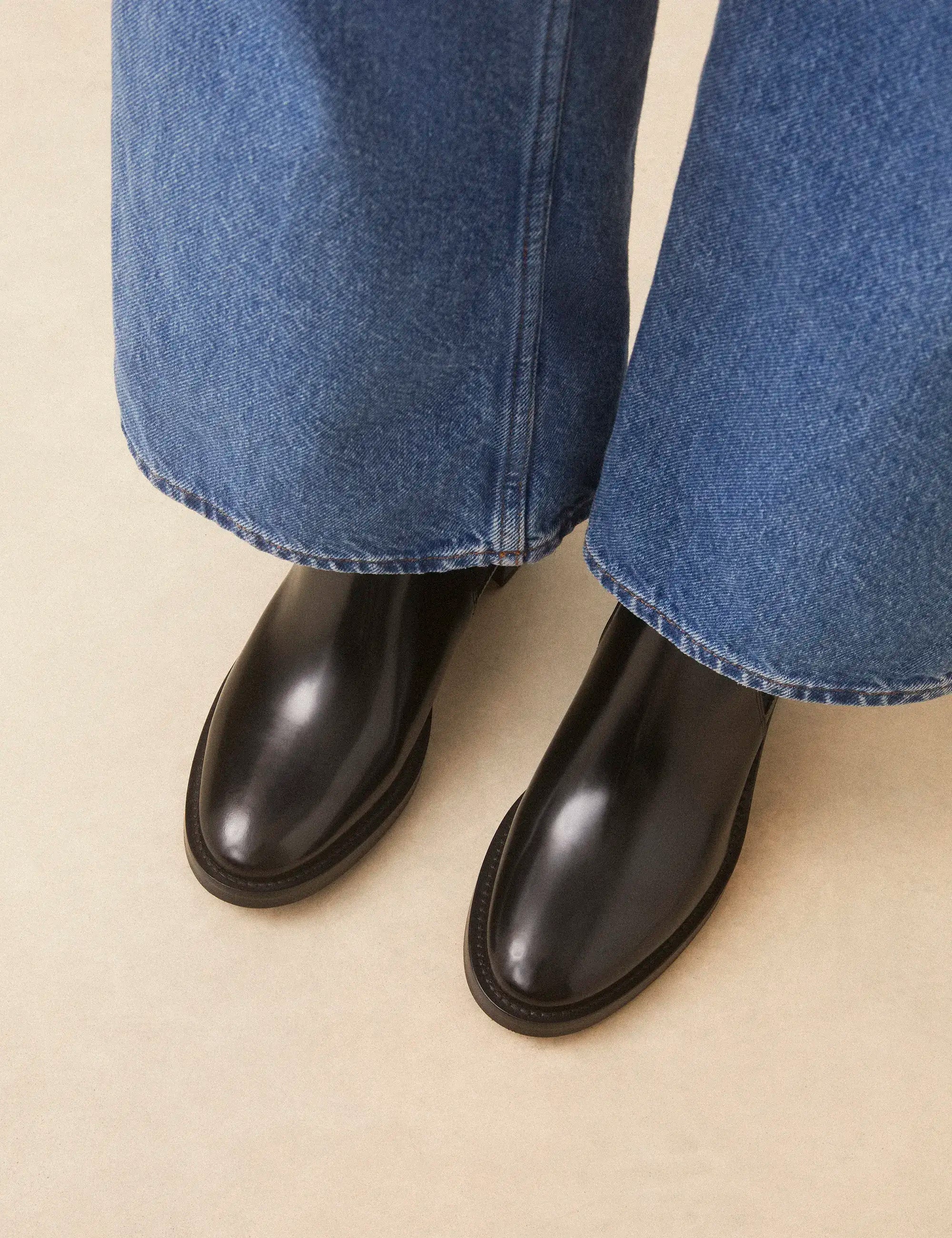 Bottines À Talons Cuir Glacé Noir - Numéro 289 - Rivecour