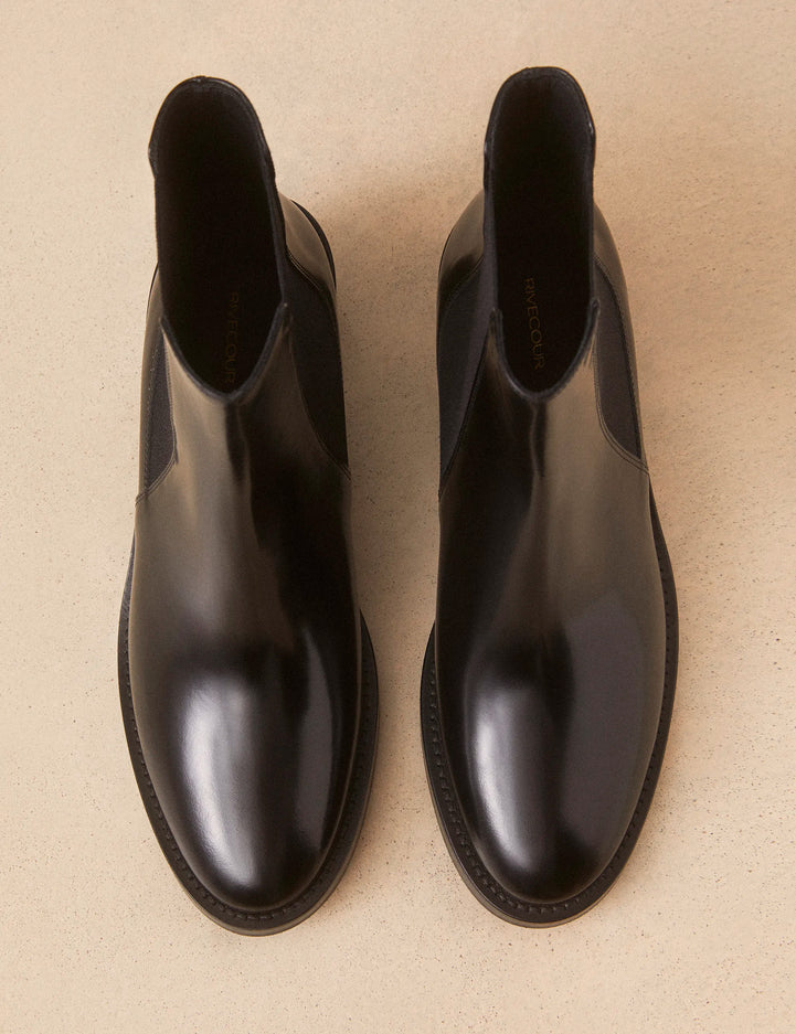 Bottines À Talons Cuir Glacé Noir - Numéro 289 - Rivecour