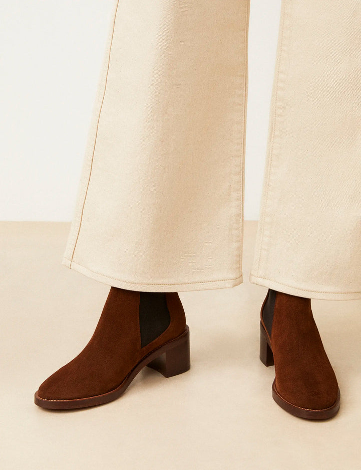 Bottines À Talons Suède Noisette - Numéro 289 - Rivecour