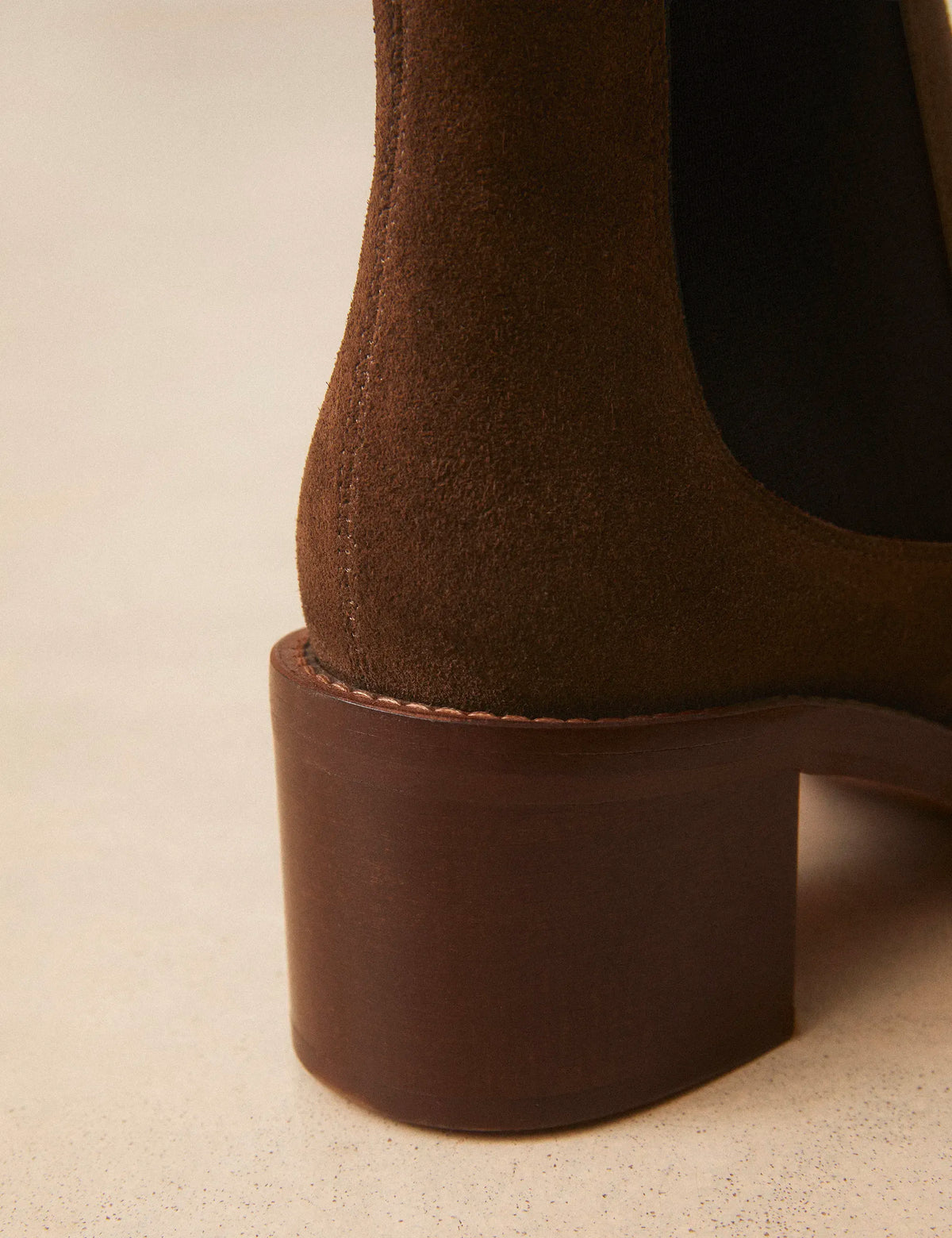 Bottines À Talons Suède Noisette - Numéro 289 - Rivecour