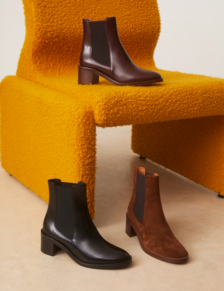 Bottines À Talons Suède Noisette - Numéro 289 - Rivecour