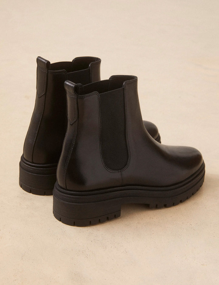 Bottines Plates Cuir Noir - Numéro 301 - Rivecour