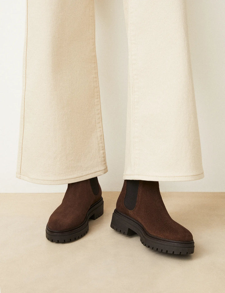 Bottines Plates Suède Marron Chocolat - Numéro 301 - Rivecour