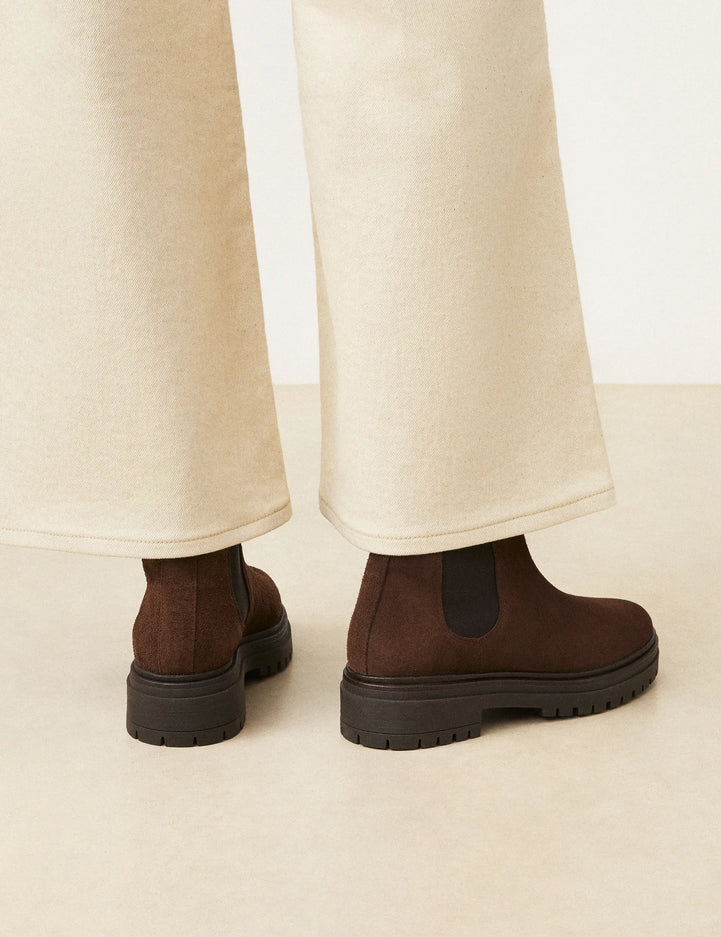 Bottines Plates Suède Marron Chocolat - Numéro 301 - Rivecour