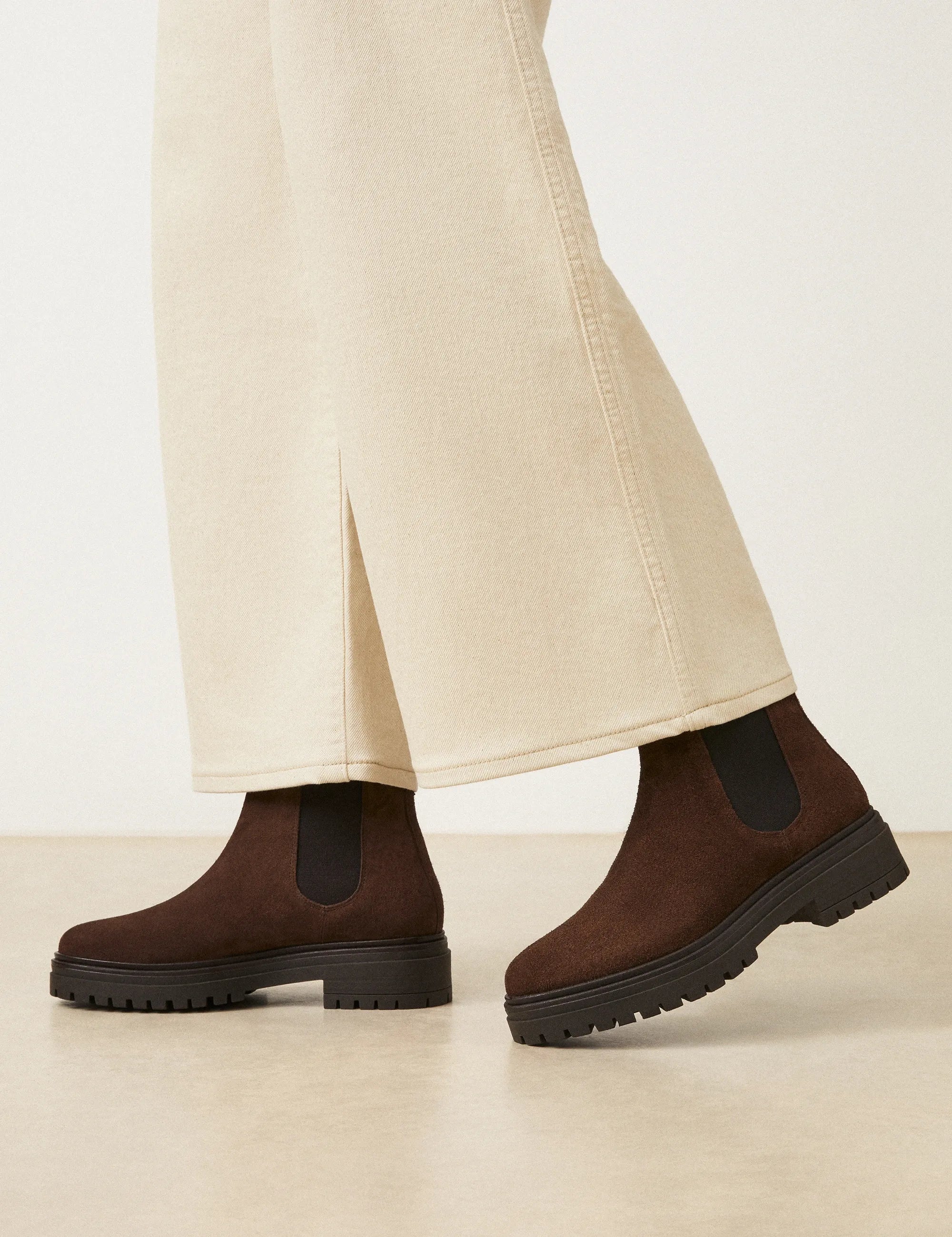 Bottines Plates Suède Marron Chocolat - Numéro 301 - Rivecour