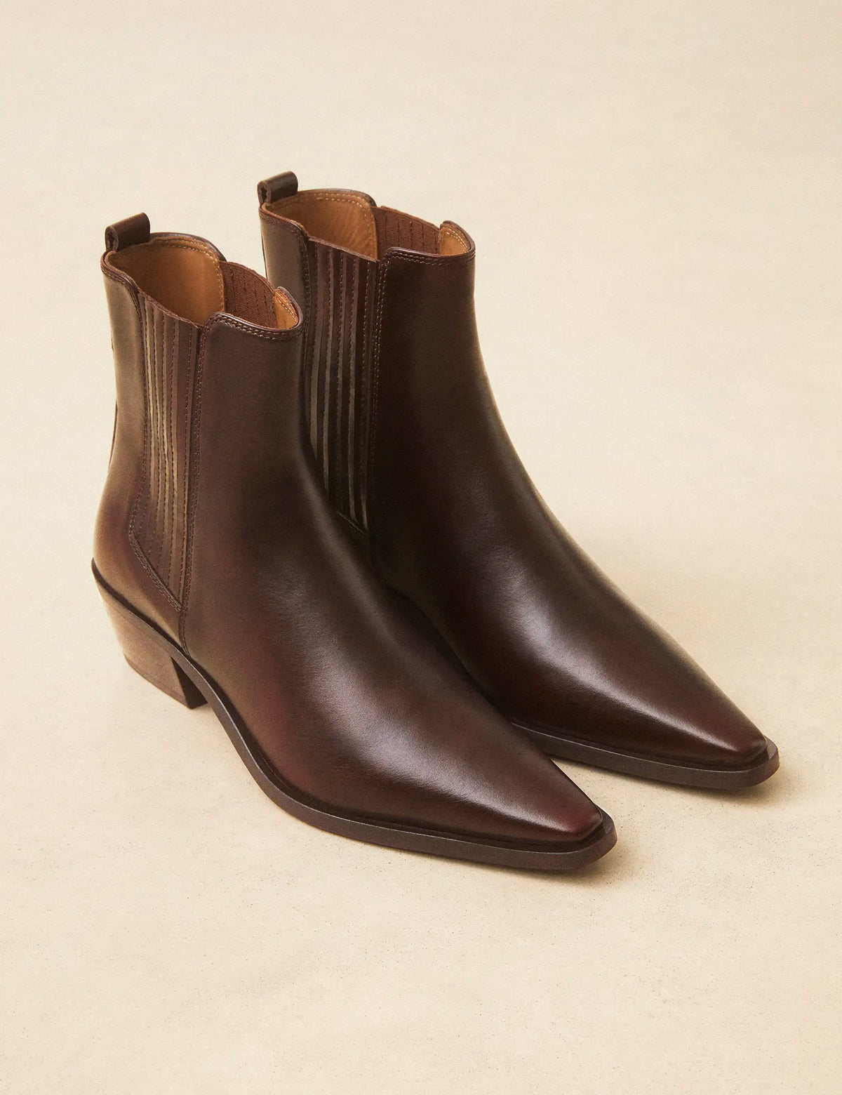 Bottines À Talons Cuir Marron Chocolat - Numéro 405 - Rivecour