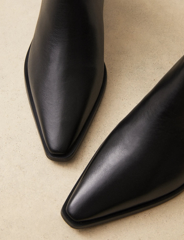 Bottines À Talons Cuir Glacé Noir - Numéro 405 - Rivecour
