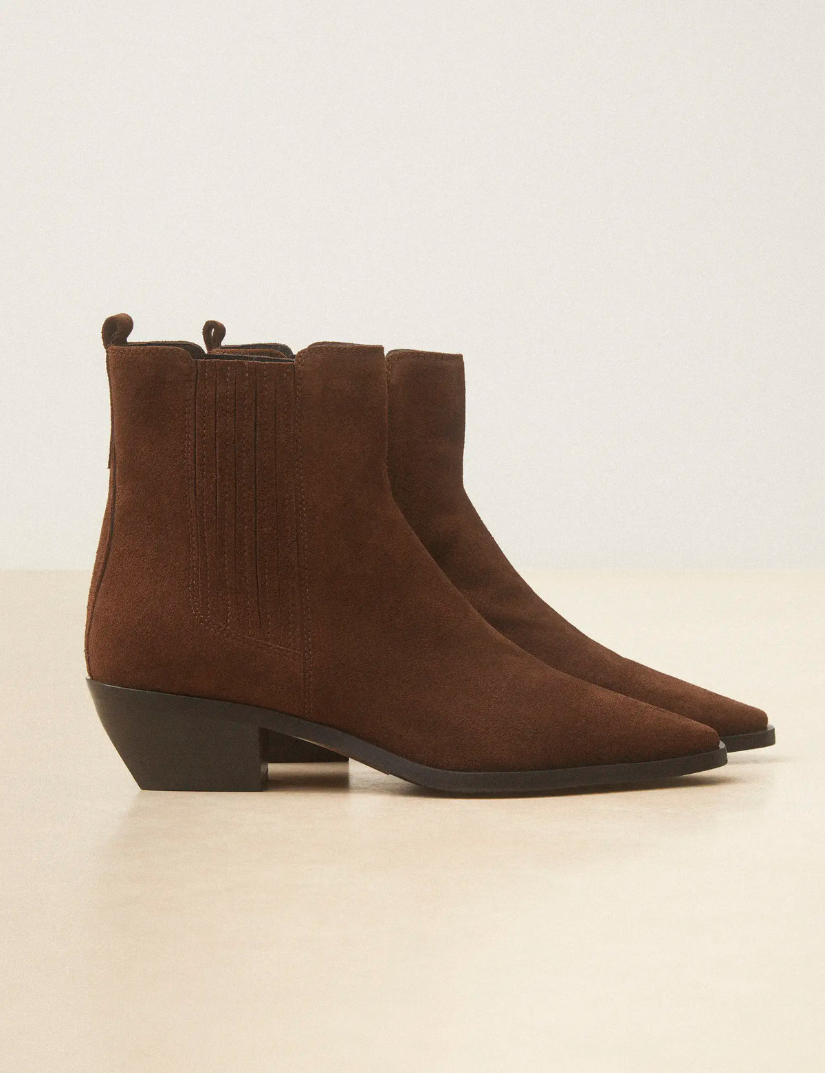 Bottines À Talons Suède Noisette - Numéro 405 - Rivecour