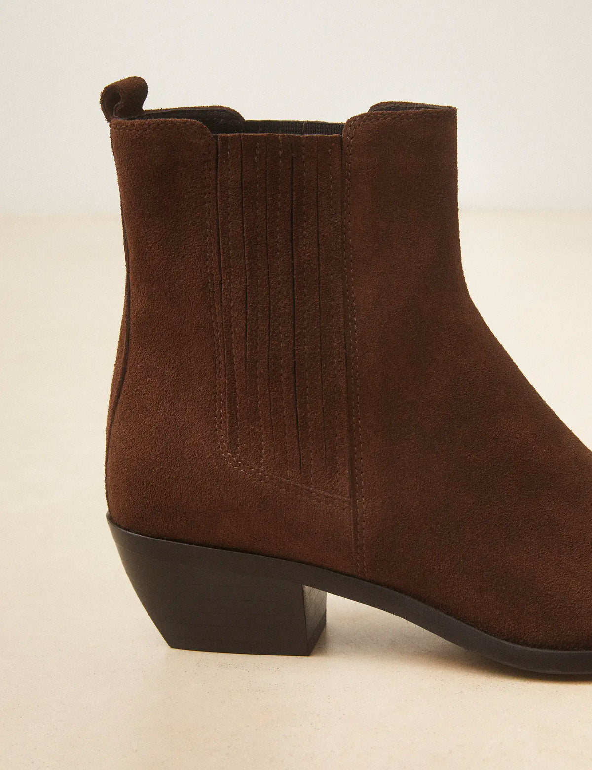 Bottines À Talons Suède Noisette - Numéro 405 - Rivecour