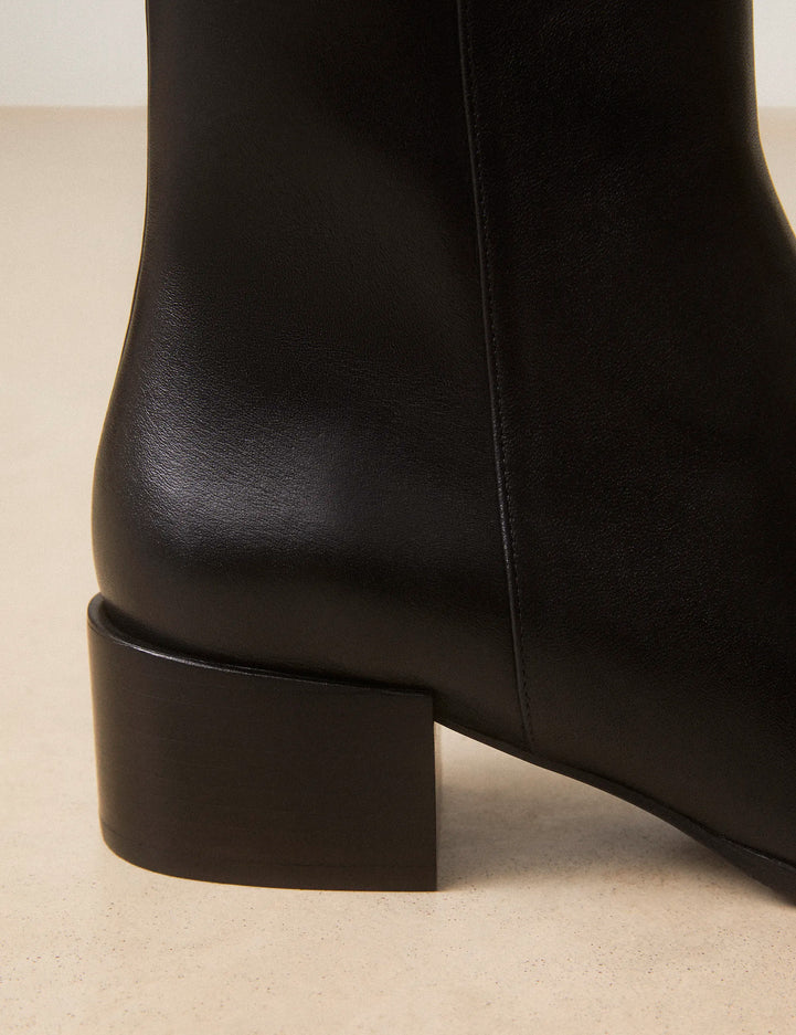 Bottines À Talons Cuir Noir - Numéro 406 - Rivecour