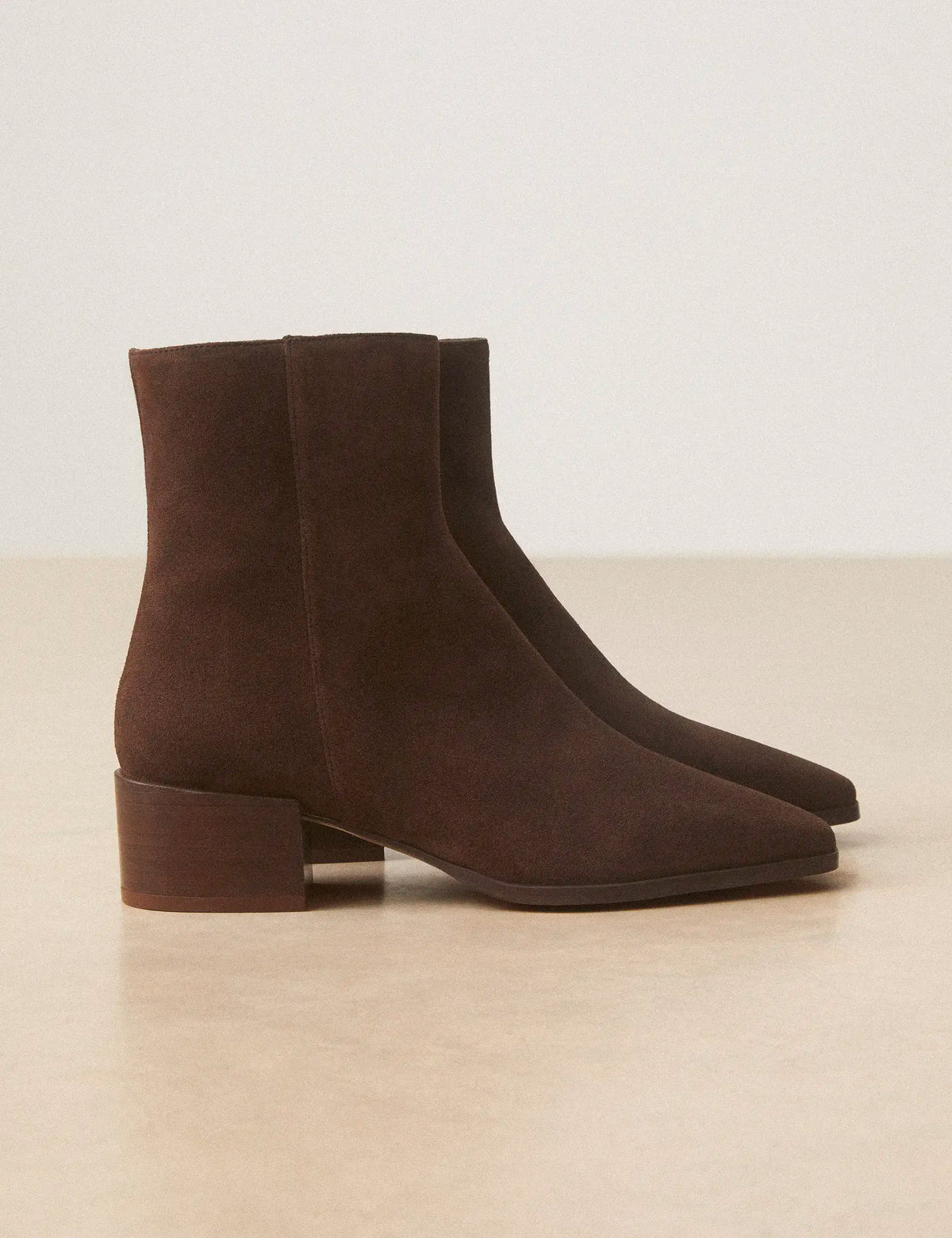 Bottines À Talons Suède Marron Chocolat - Numéro 406 - Rivecour
