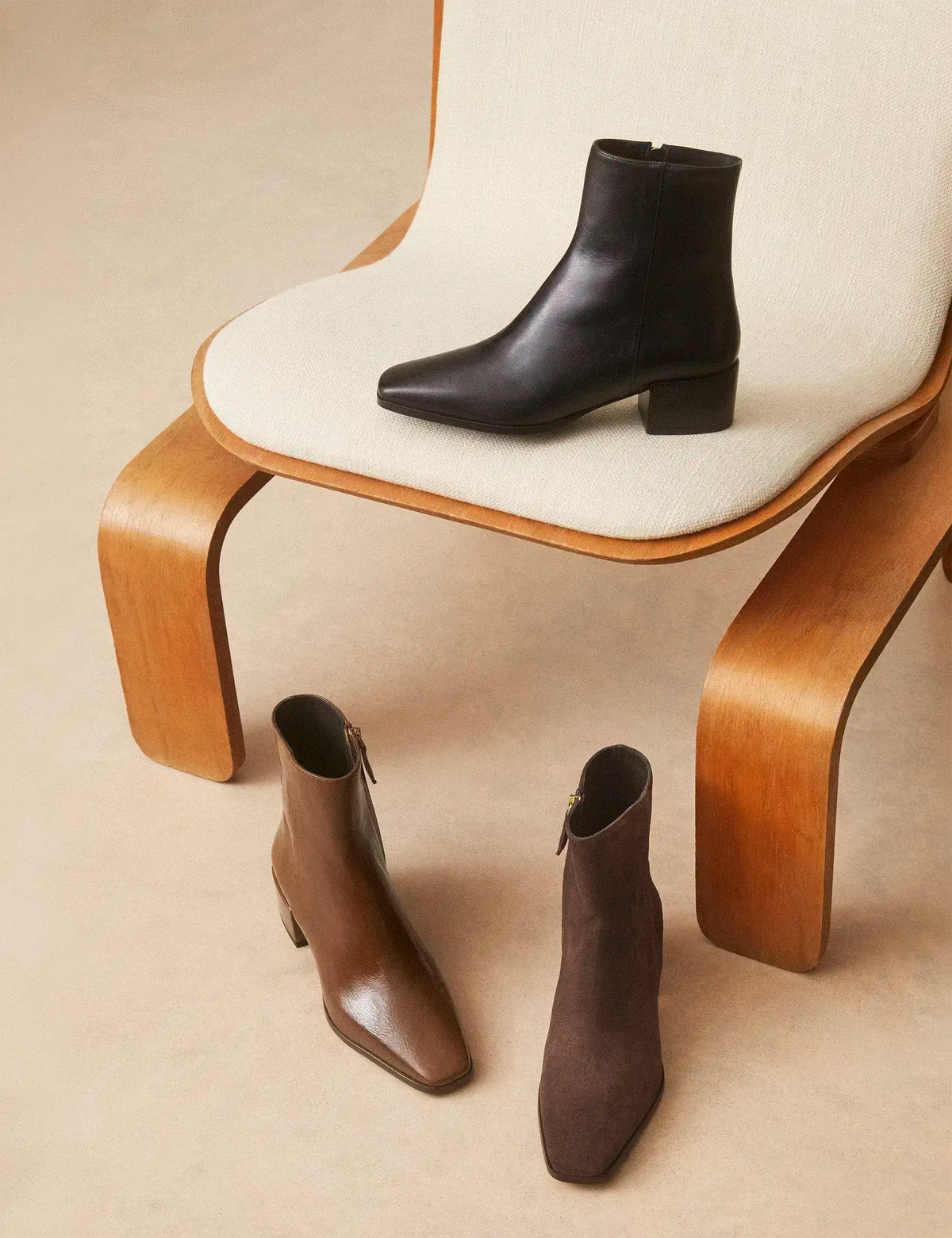 Bottines À Talons Suède Marron Chocolat - Numéro 406 - Rivecour