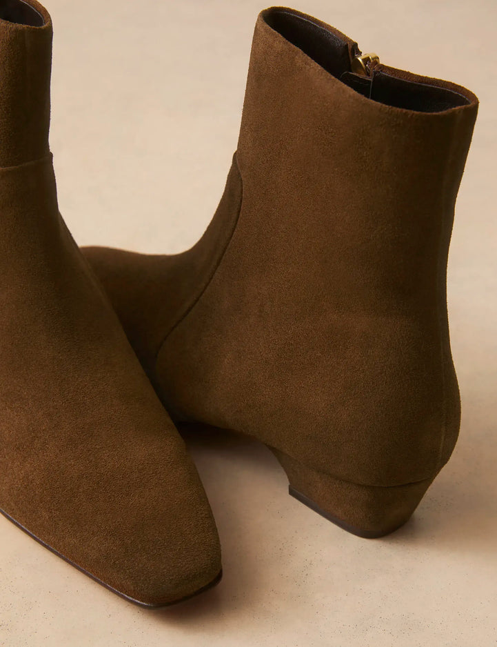 Bottines Plates Suède Brun - Numéro 407 - Rivecour