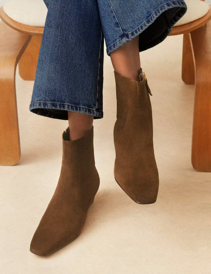 Bottines Plates Suède Brun - Numéro 407 - Rivecour