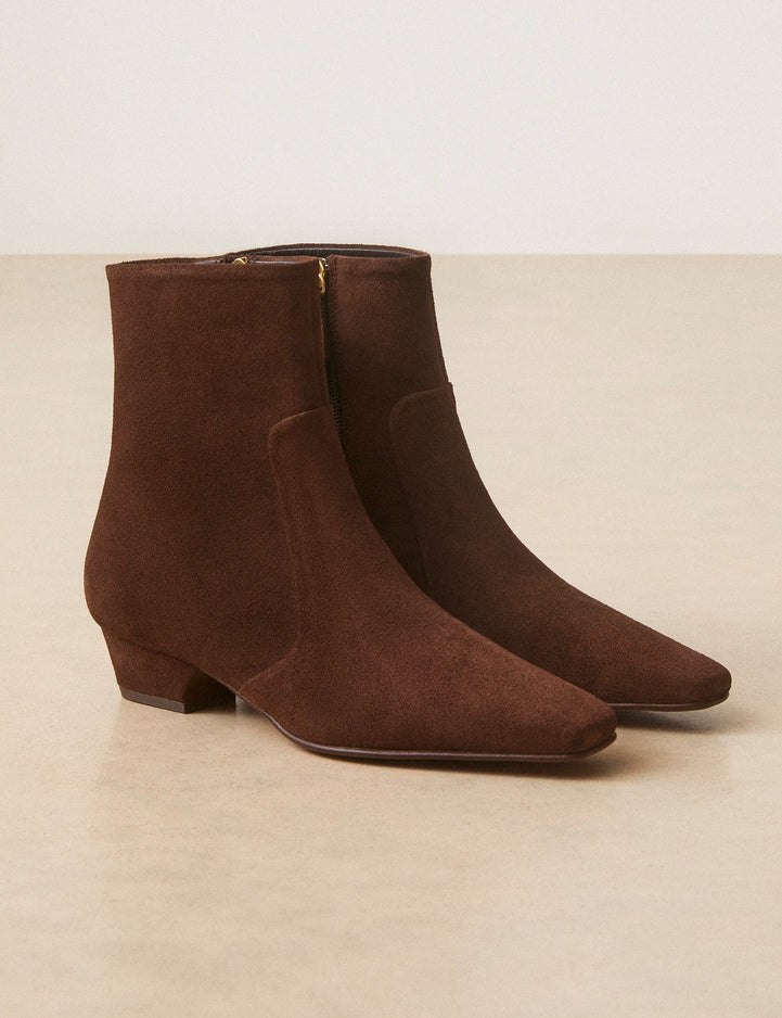 Bottines Plates Suède Marron Chocolat - Numéro 407 - Rivecour