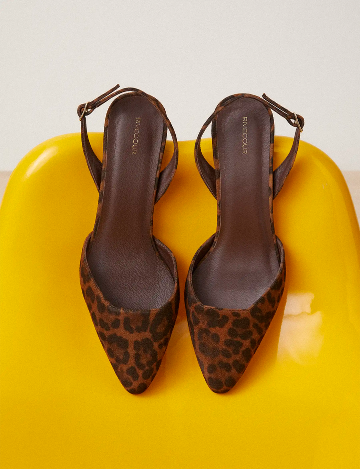 Slingbacks Leather Imprimé Léopard - Numéro 411 - Rivecour