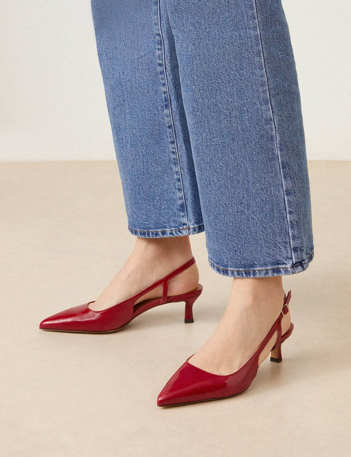 Pumps Leather Patent Red - Numéro 412 - Rivecour