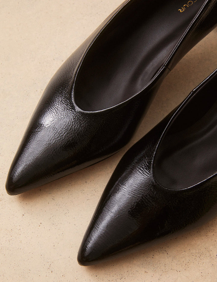 Escarpins Cuir Vernis Noir - Numéro 413 - Rivecour