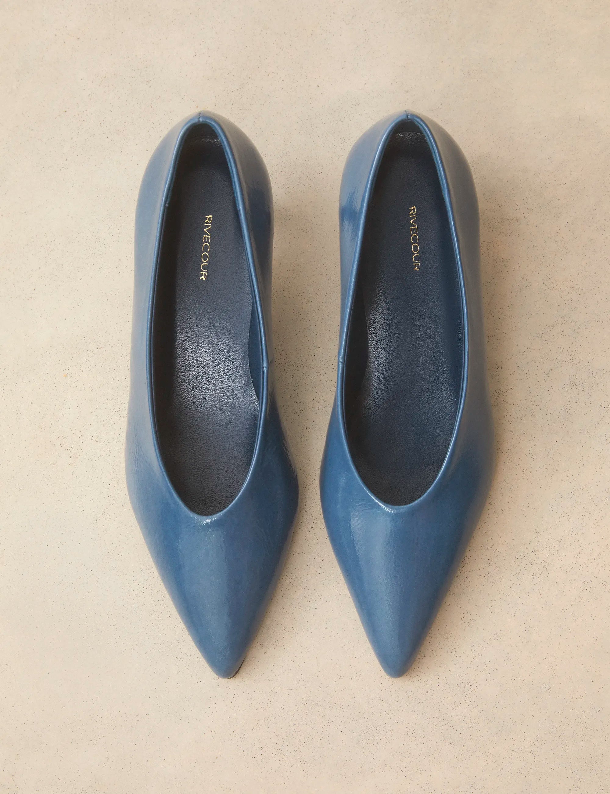Escarpins Cuir Vernis Denim - Numéro 413 - Rivecour