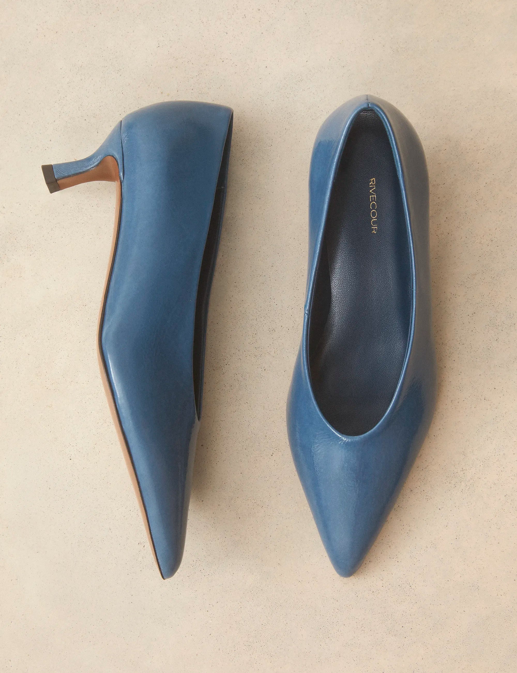 Escarpins Cuir Vernis Denim - Numéro 413 - Rivecour