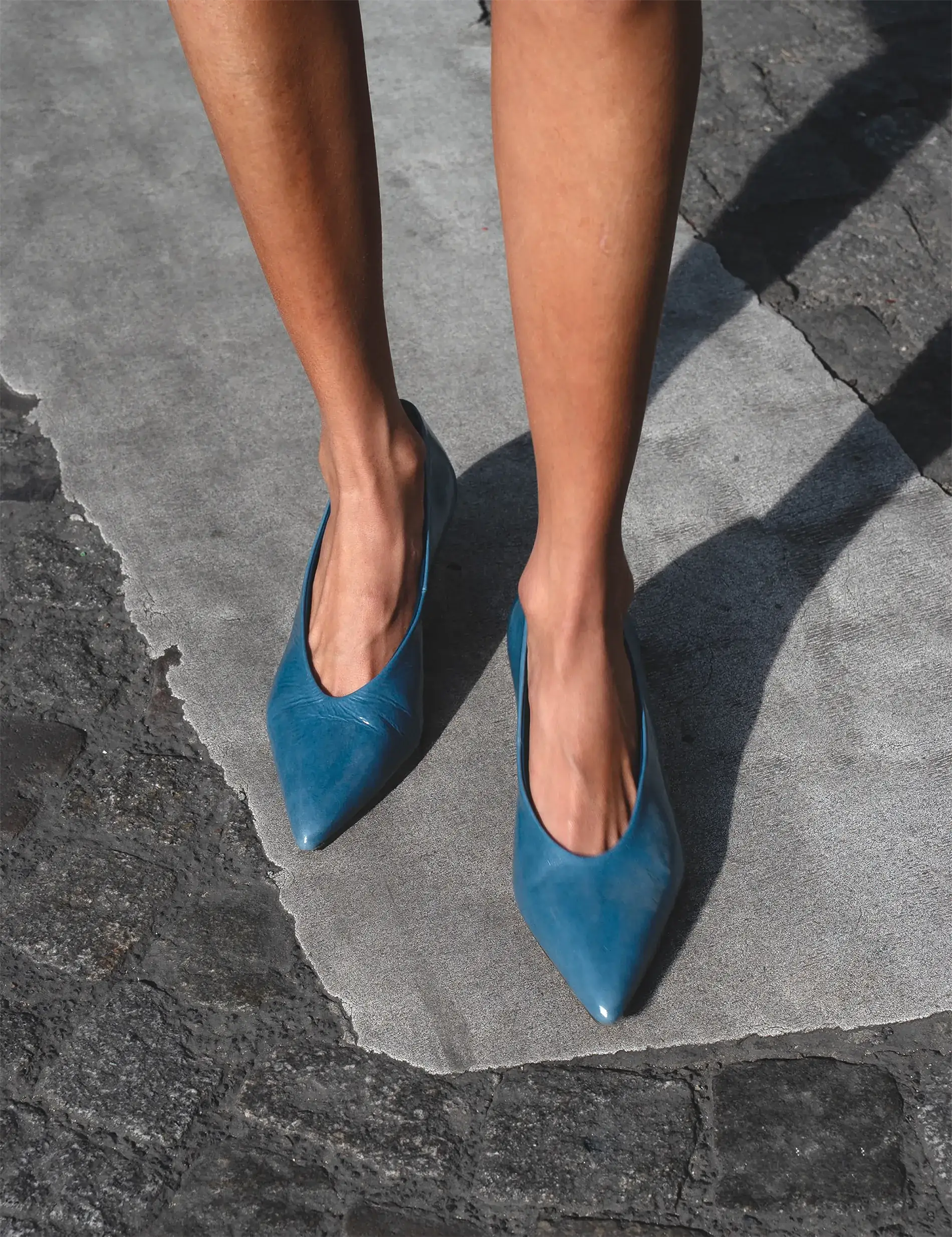 Escarpins Cuir Vernis Denim - Numéro 413 - Rivecour