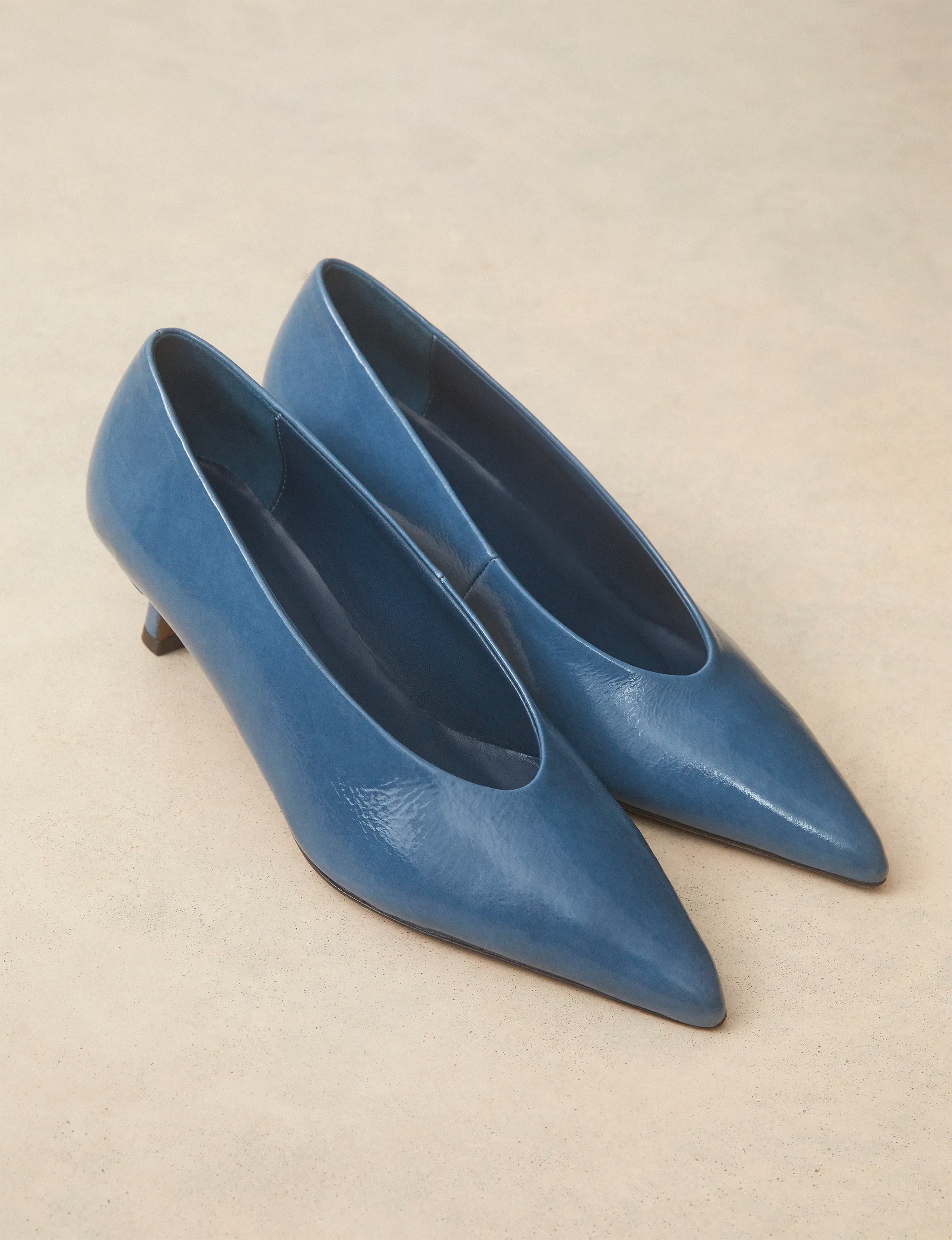 Escarpins Cuir Vernis Denim - Numéro 413 - Rivecour