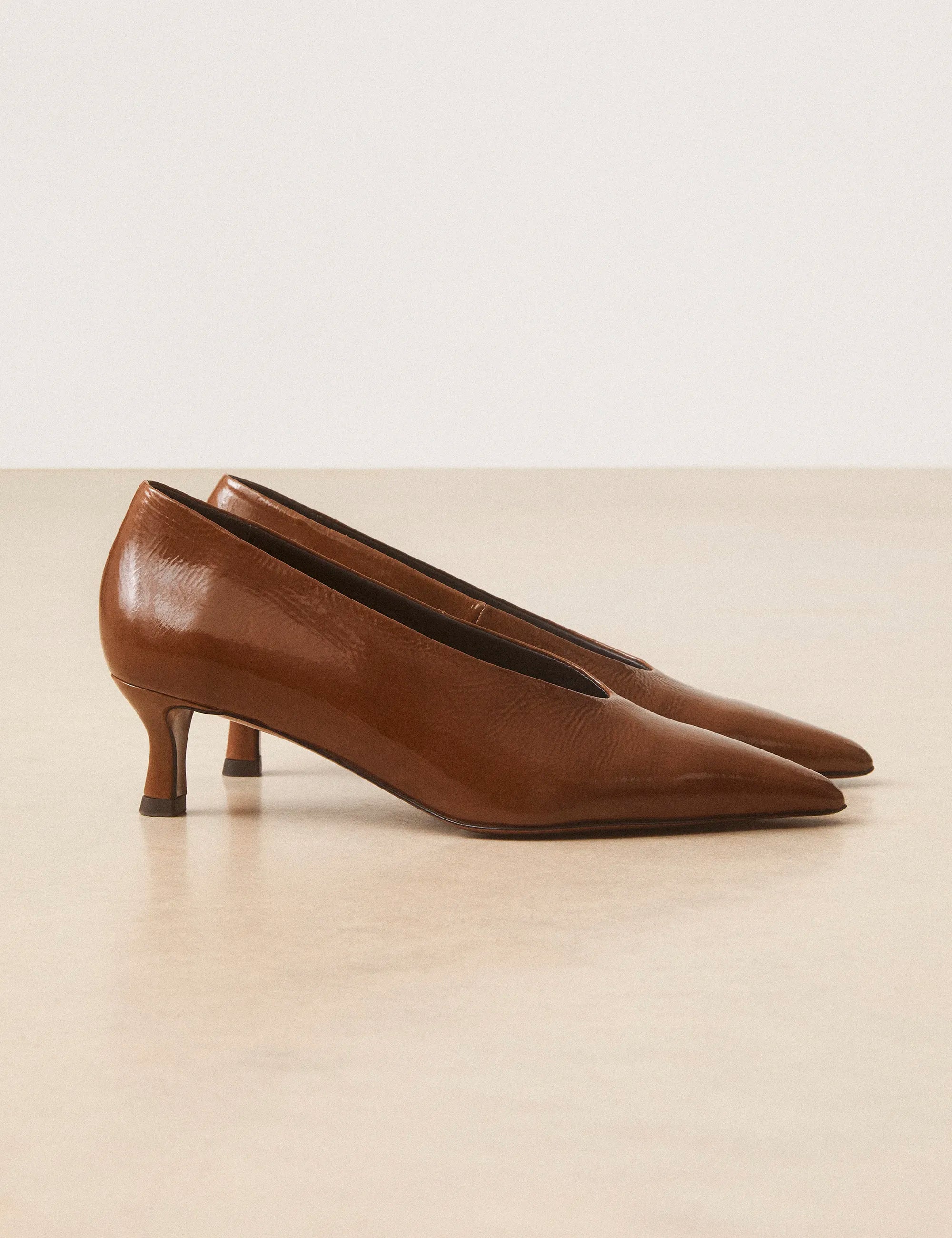Escarpins Cuir Vernis Brun - Numéro 413 - Rivecour