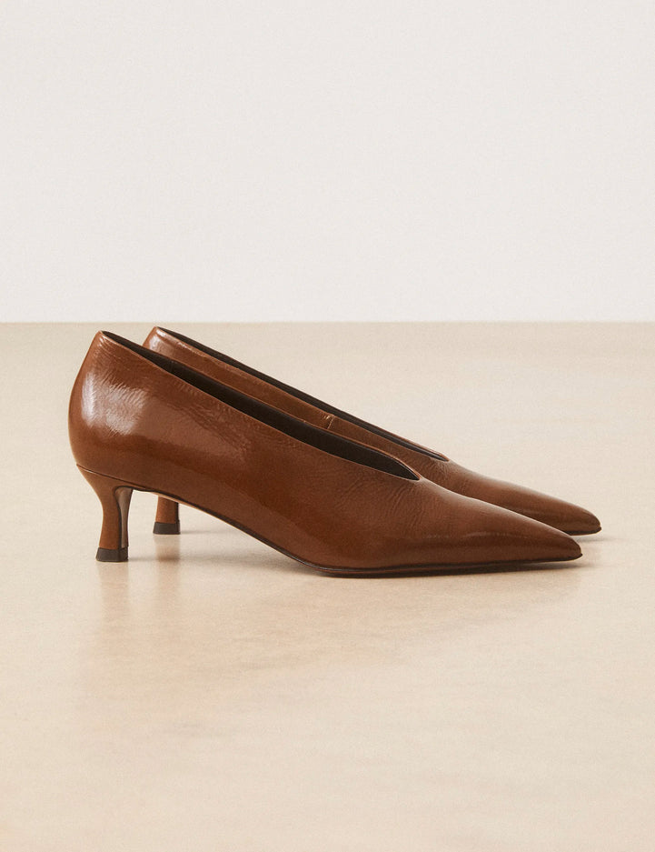 Escarpins Cuir Vernis Brun - Numéro 413 - Rivecour