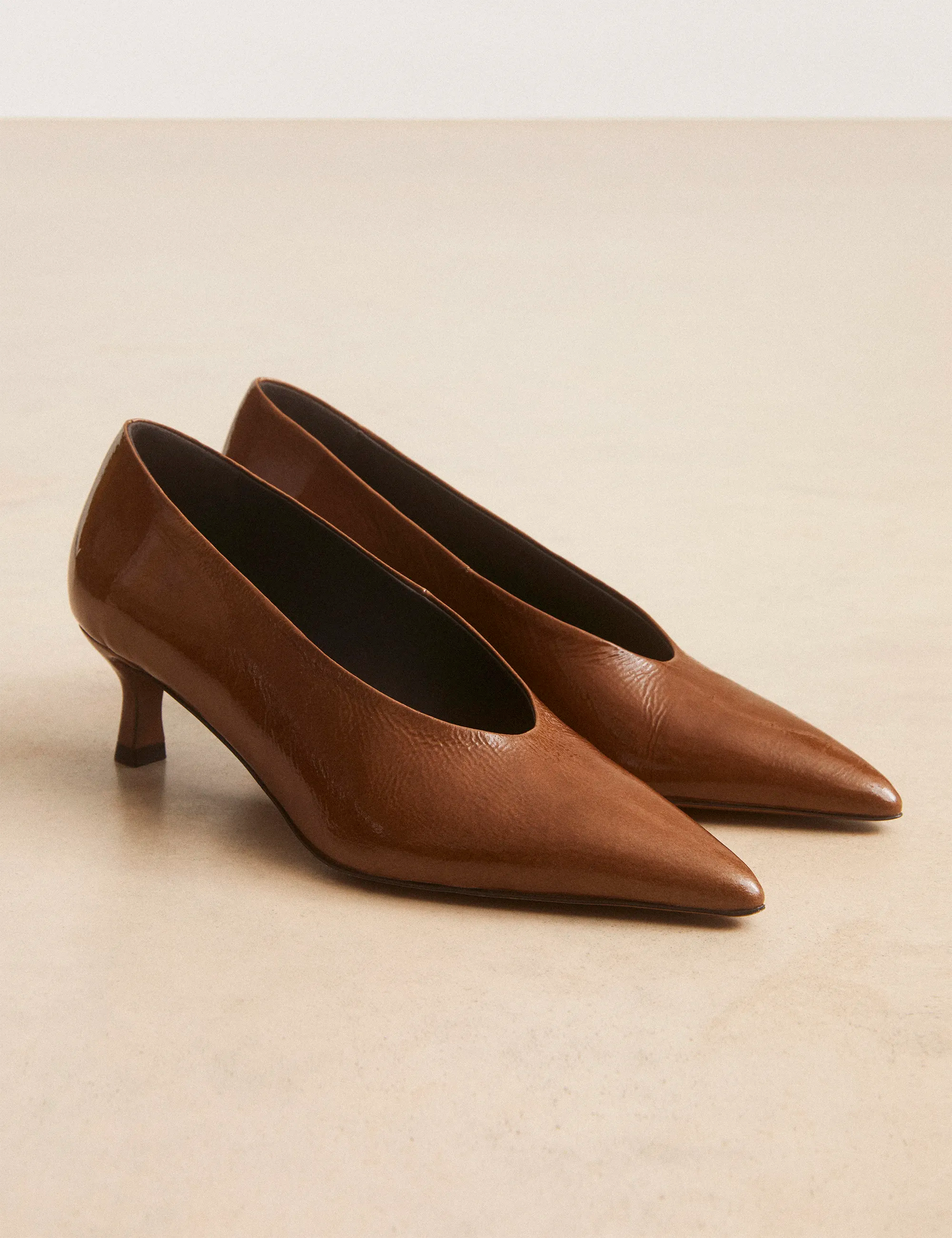 Escarpins Cuir Vernis Brun - Numéro 413 - Rivecour