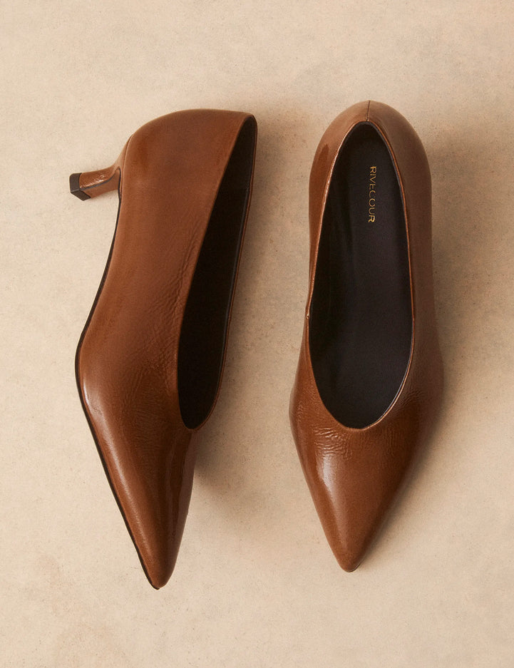 Escarpins Cuir Vernis Brun - Numéro 413 - Rivecour