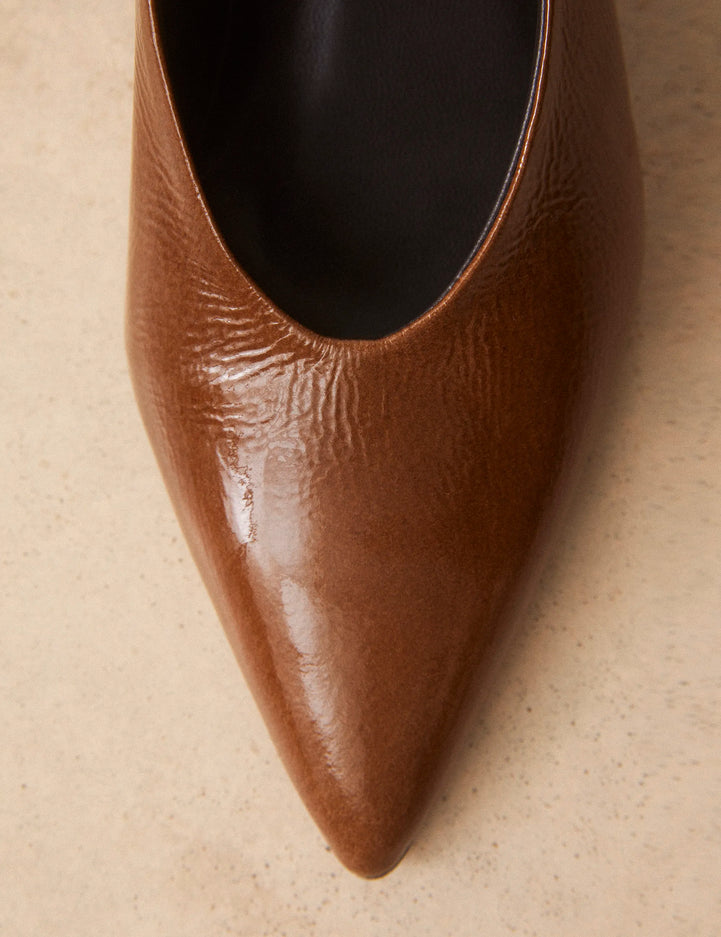 Escarpins Cuir Vernis Brun - Numéro 413 - Rivecour
